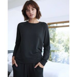Quince Black Supersoft Crew Neck Sweater